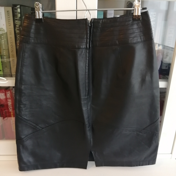 Vintage Bagatelle 100% Leather Mini Pencil Skirt Size 10 - Picture 15 of 15